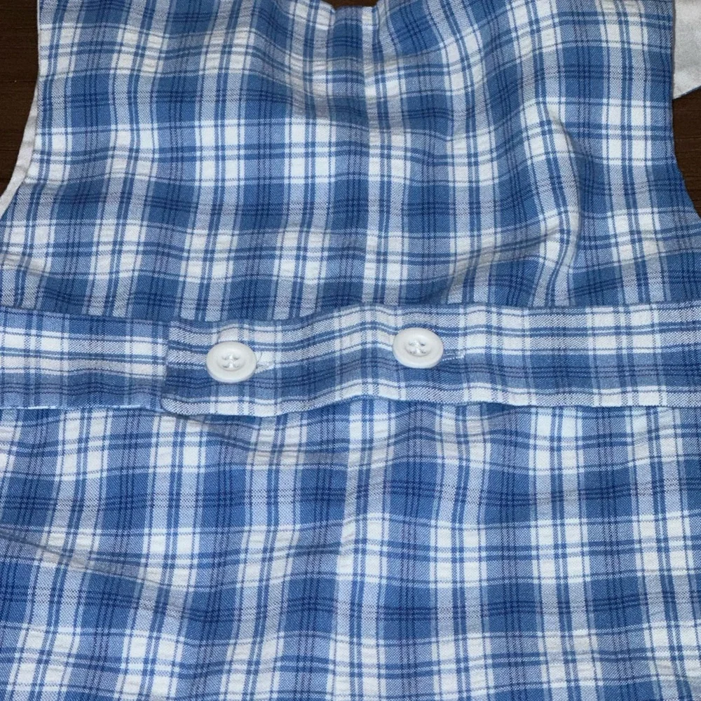 Vintage Kelly’s Kids Baby Romper Blue Plaid‎ One-Piece 12 Months Lined